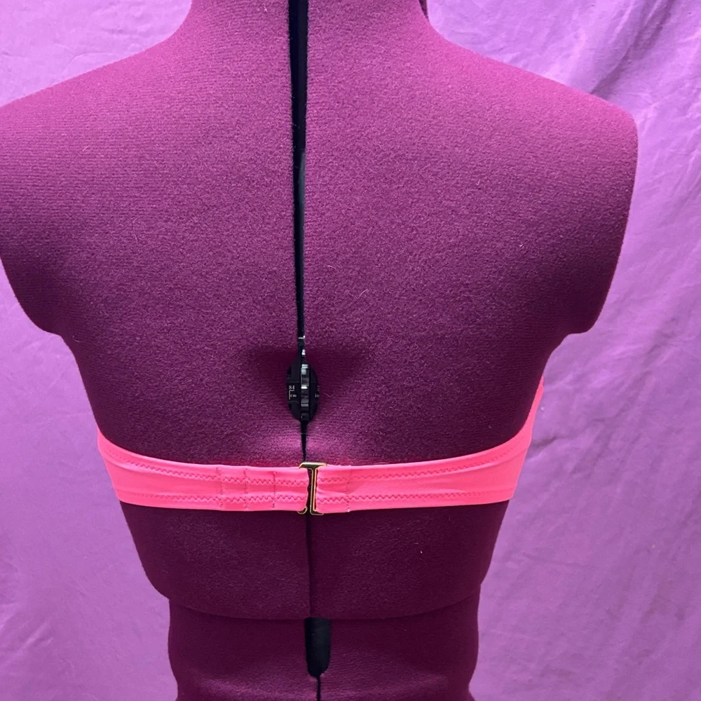 Victoria’s Secret Hot Pink Bandeau Bikini Swim Top Size 34D – Strapless EUC